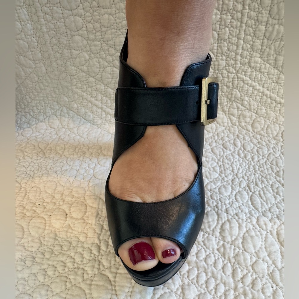 Michael Kors Black Peep-Toe Heels